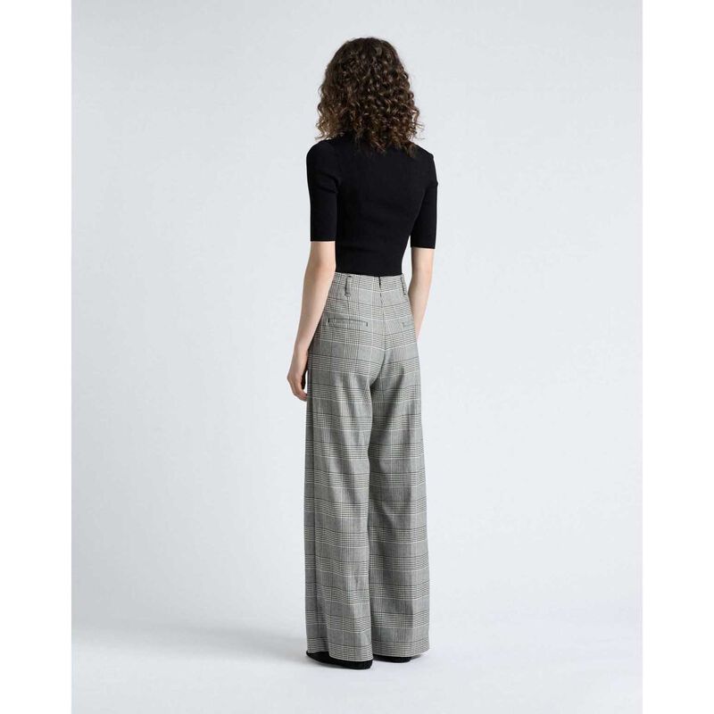 Cue European Houndstooth Check Wide Leg Pant image number 1